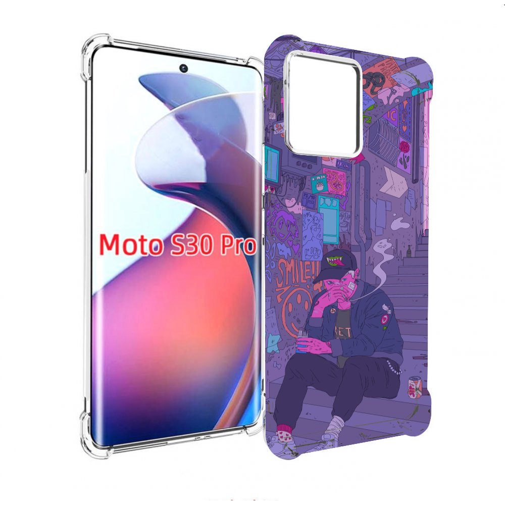 

Чехол MyPads парень в подъезде мультик для Motorola Moto S30 Pro, Прозрачный, Tocco