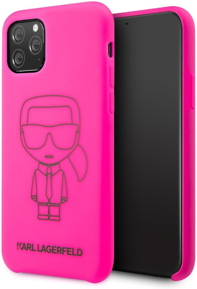 фото Чехол cg mobile karl lagerfeld liquid silicone ikonik iphone 11 pro розовый/черный