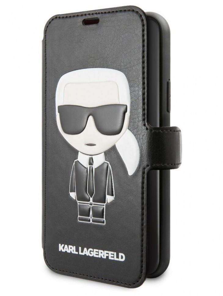 фото Чехол cg mobile karl lagerfeld leather iconik karl booktype stand iphone 11 pro черный