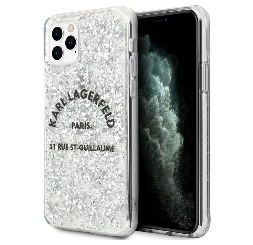 фото Чехол cg mobile karl lagerfeld liquid glitter rue saint guillaume iphone 11 pro silver