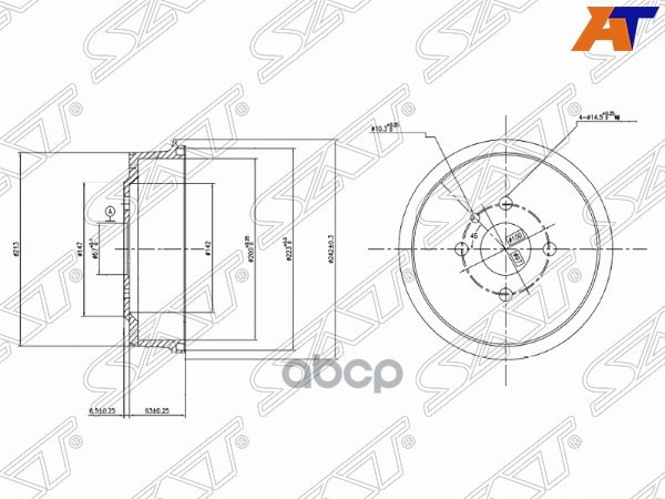 SAT ST-96175281 Барабан тормозной CHEVROLET LANOS T100/NUBIRA J100/J150 97-03 1шт