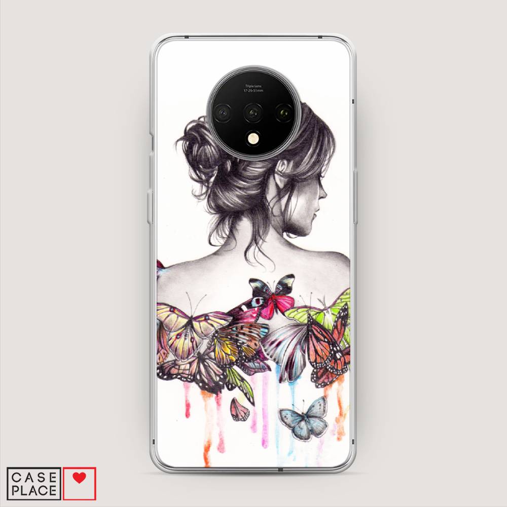 фото Чехол awog "девушка с бабочками" для oneplus 7t