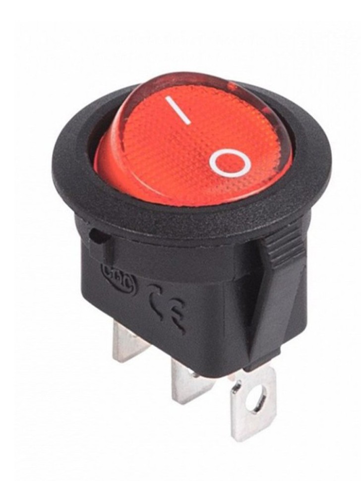 

Кнопка автомобильная клавиша d 20mm 2 положения 3 контакта (красный) с подсветкой