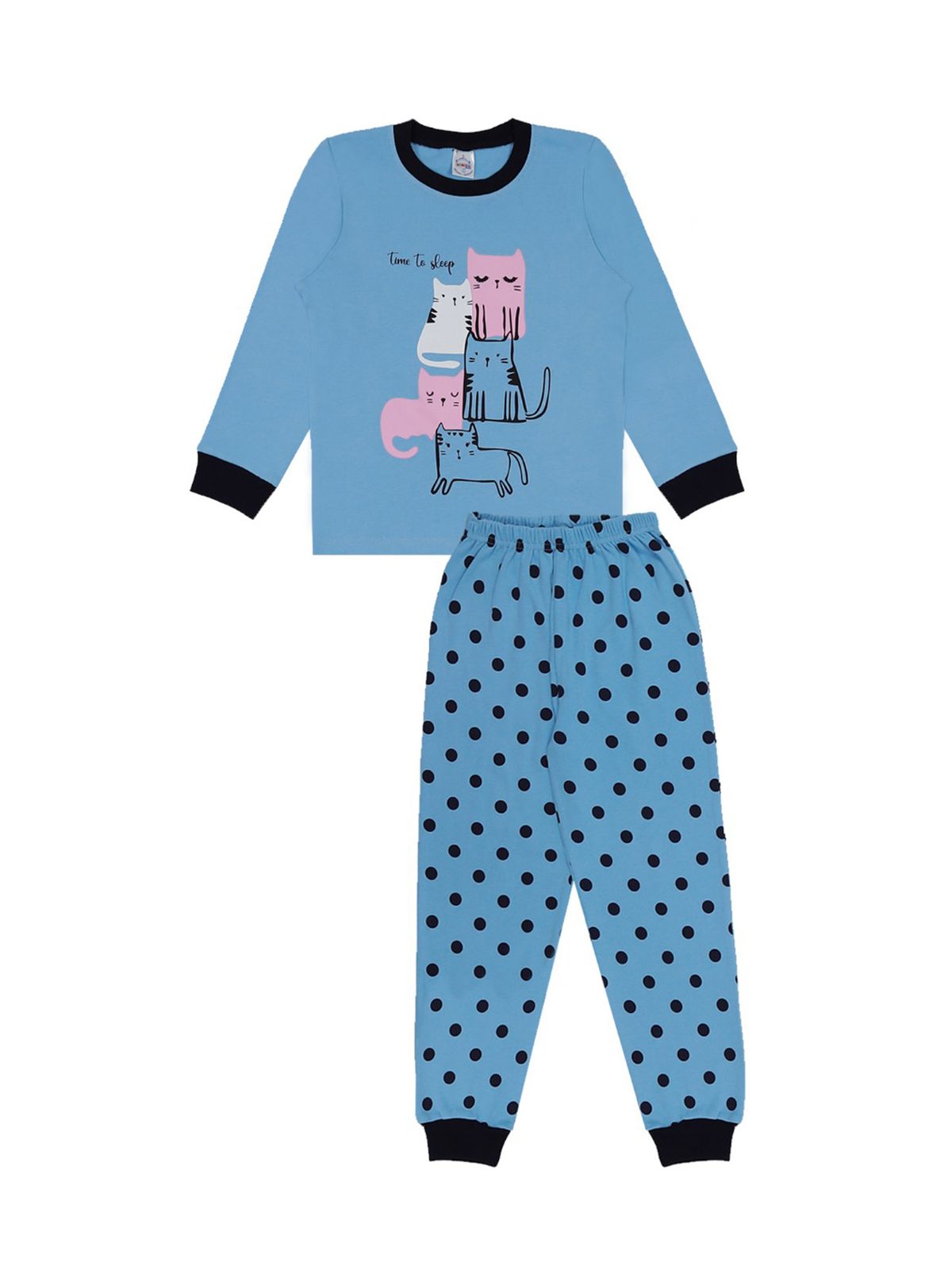

Пижама для девочек Bonito kids цв. голубой р.140 6535-01, 6535-01