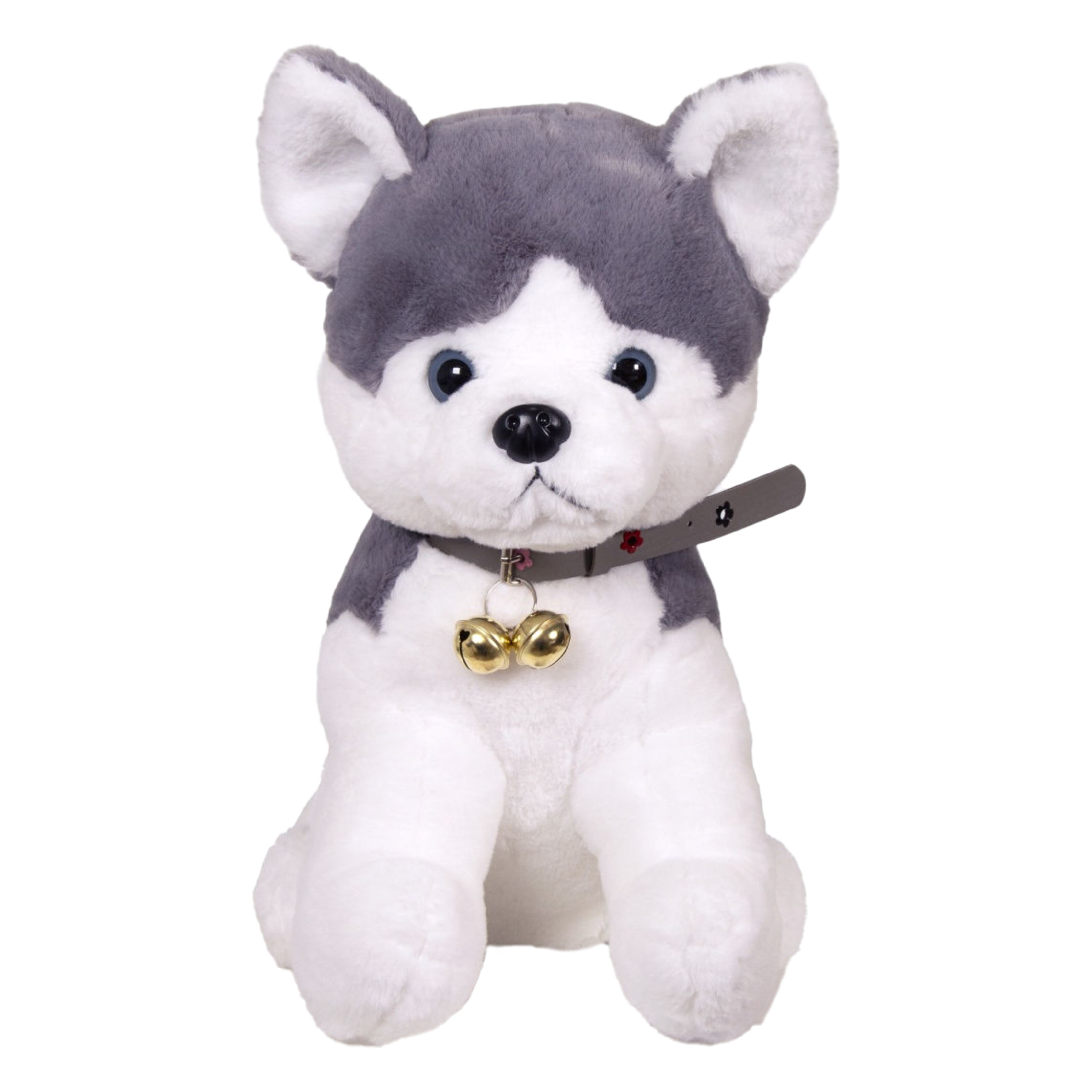 Мягкая игрушка La-LaLand Собака Хаски с колокольчиком 30 см. игрушка на панель авто собака на подушке серый окрас