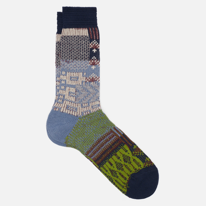 

Носки унисекс Anonymous Ism Recover Multi Links Jacquard Crew синие 41-44, Recover Multi Links Jacquard Crew