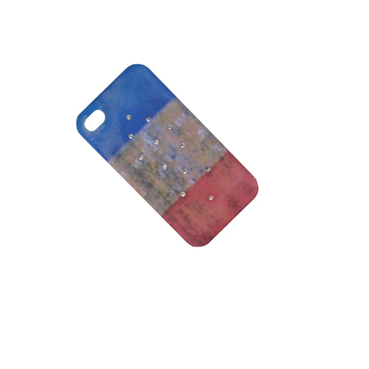 

Чехол iPhone 4/4S задняя крышка пластиковый со стразами Flags №2, Синий, iPhone 4