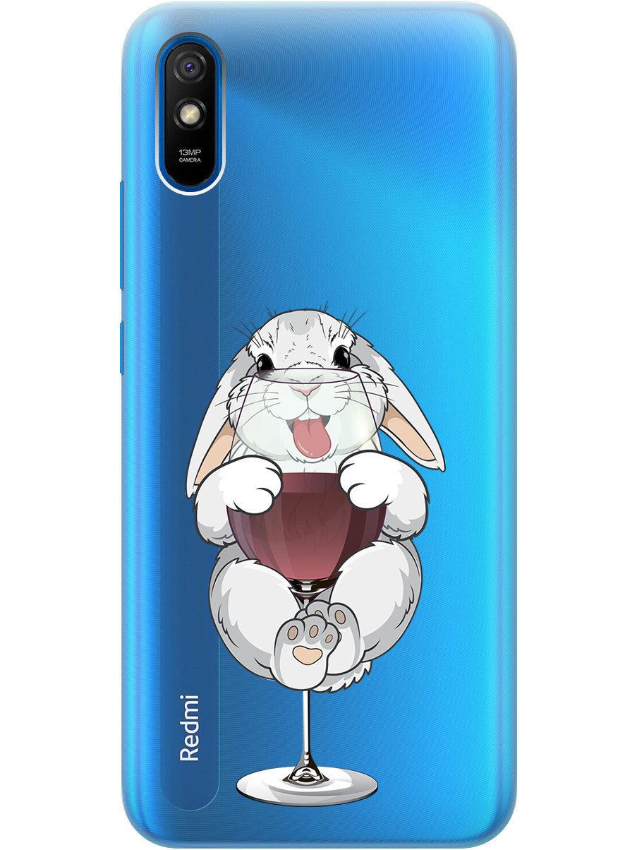 

Силиконовый чехол на Xiaomi Redmi 9A с принтом "Кролик и бокал", Прозрачный;белый;бордовый, 723276975