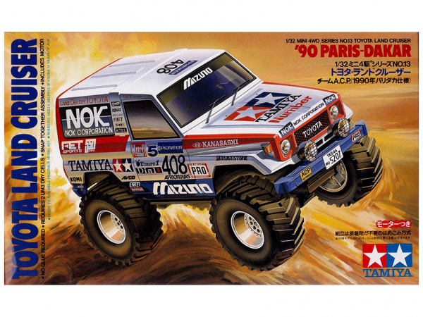 

19013 Tamiya 1/32 Toyota Land Cruiser-90 Paris-Dakar с электромоторчиком серия 4WD, джипы