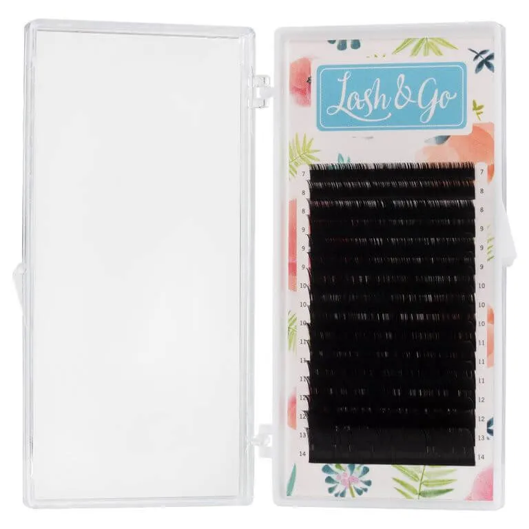 

Ресницы Lash&Go черные 16 линий mix изгиб L толщина 0,10 длина 7-14, Черный