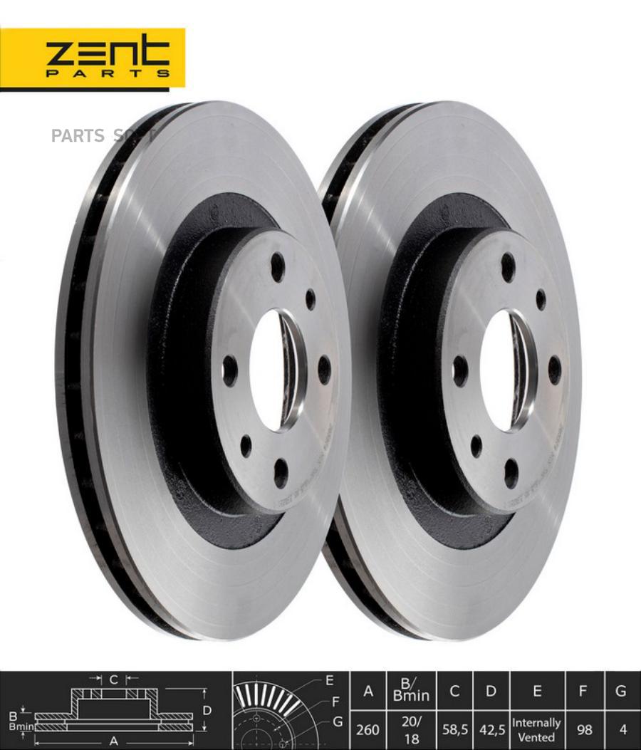 

ZENTPARTS Z05978 Z05978 диск тормозной передний R 14 \ Lada 110/111/112 1.5 95 1шт
