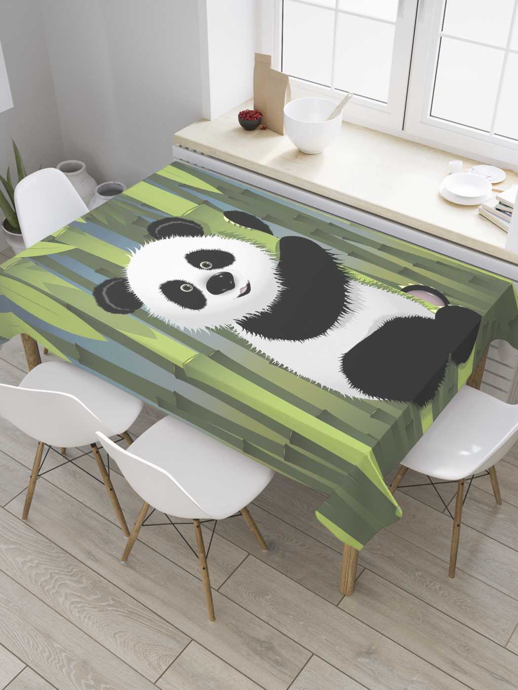 

Скатерть прямоугольная JoyArty "Счастливая панда" из сатена, 180x145 см, Синий, Счастливая панда