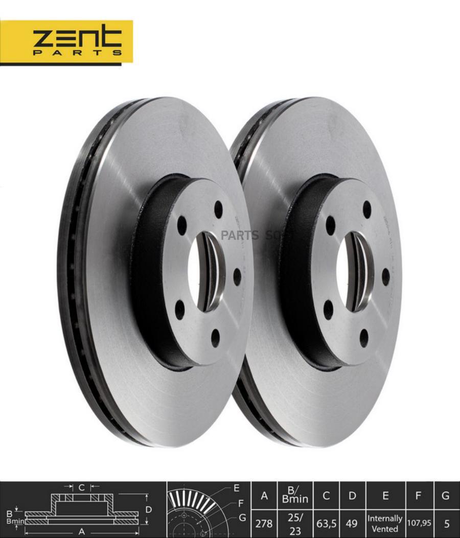 

ZENTPARTS Z05946 диск тормозной передний \ Volvo S40/V50 1.8/2.4/2.5/2.0TD 04> 1шт