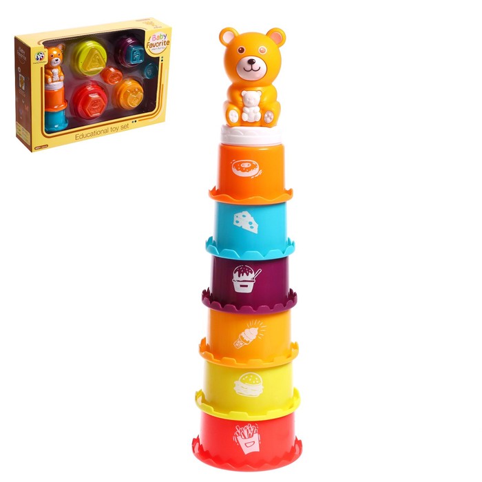 Развивающая пирамидка-сортер «Медвежонок», 13 предметов игрушка развивающая lalaboom сортер 16 предметов bl810
