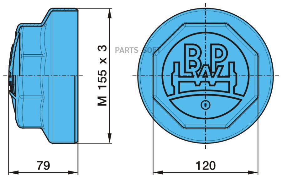 Крышка Ступицы (М) M155X3 Наружн Sw120 H=79 Bpw 16-18T