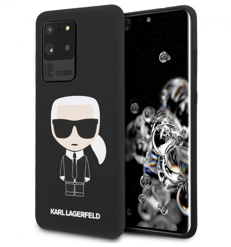 фото Чехол cg mobile karl lagerfeld liquid silicone iconic karl galaxy s20 ultra черный