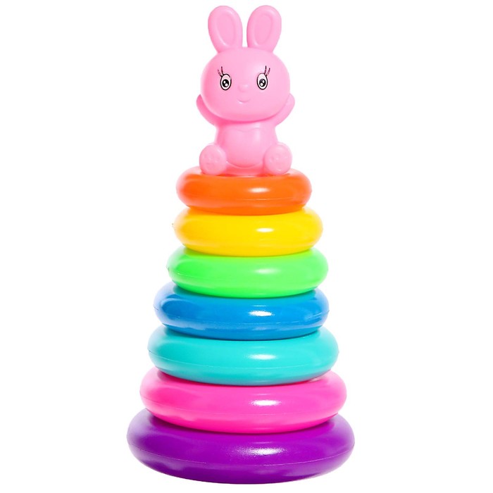 

Пирамидка "Зайка", 7 колец, цвета МИКС