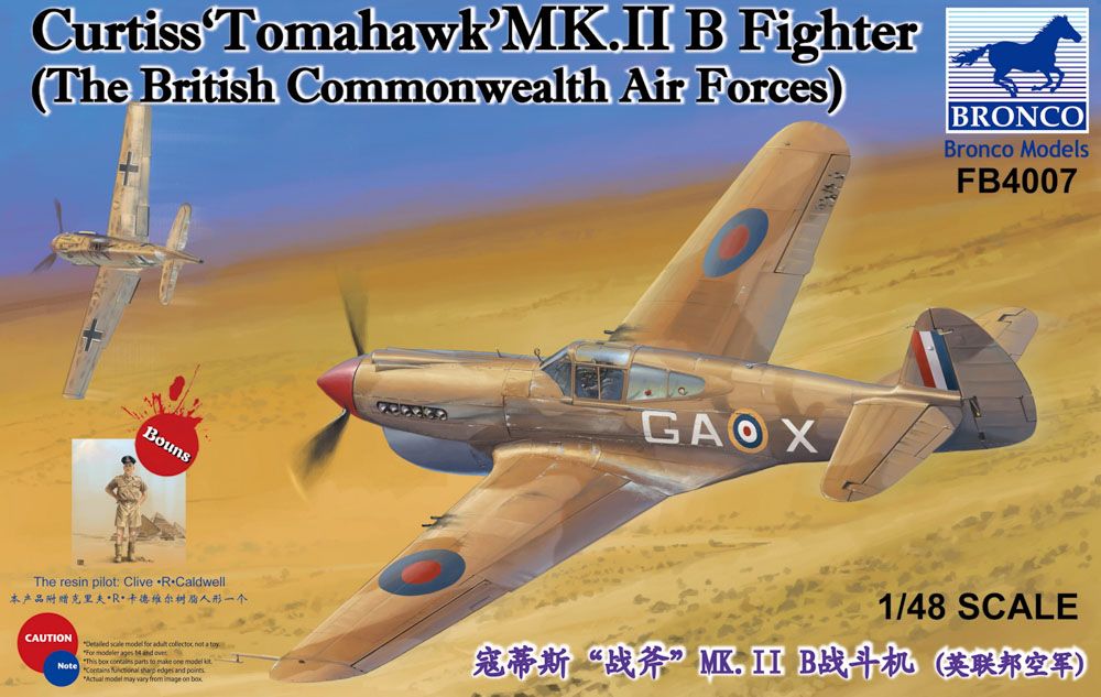 

FB4007 Самолт Curtiss Tomahawk MK.II B Fighter The British Commonwealth Bronco Models 1/48