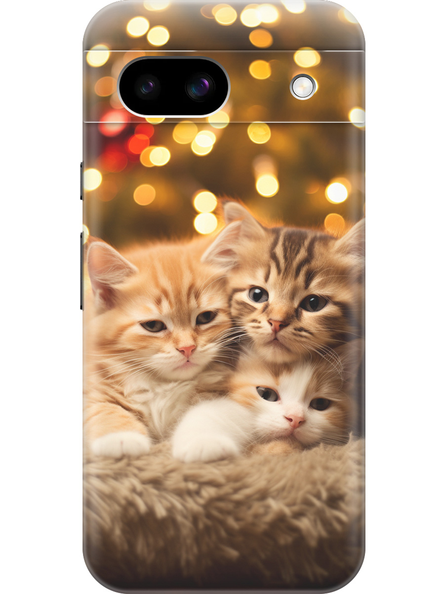 

Силиконовый чехол на Google Pixel 8a с принтом "Котята и Новый Год", Прозрачный;бежевый;желтый, 784809111