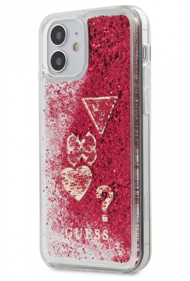 фото Чехол cg mobile guess liquid glitter charms iphone 12 mini малиновый