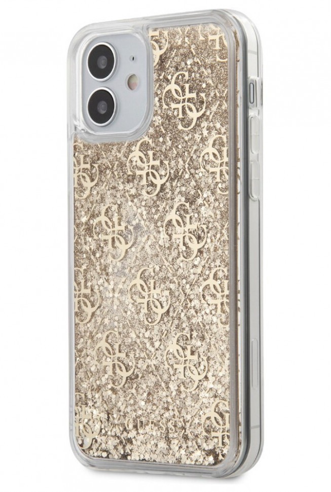 фото Чехол cg mobile guess liquid glitter 4g iphone 12 mini золотой