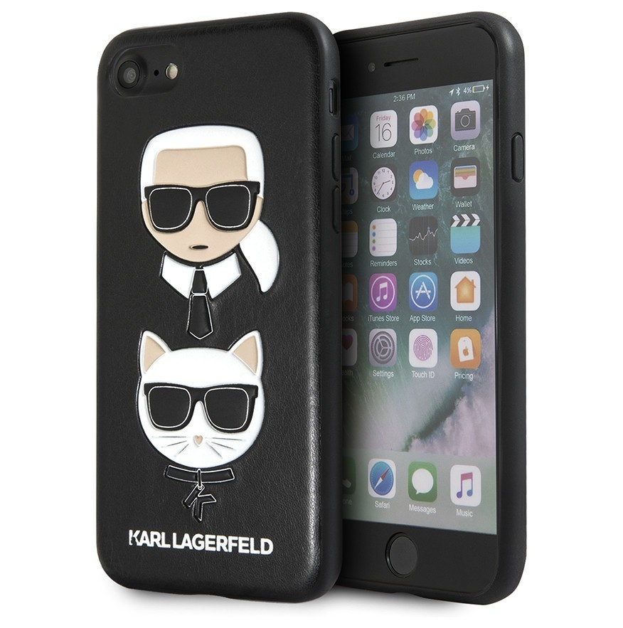 фото Чехол cg mobile karl lagerfeld embossed karl and choupette iphone 7/8/se 2020 черный