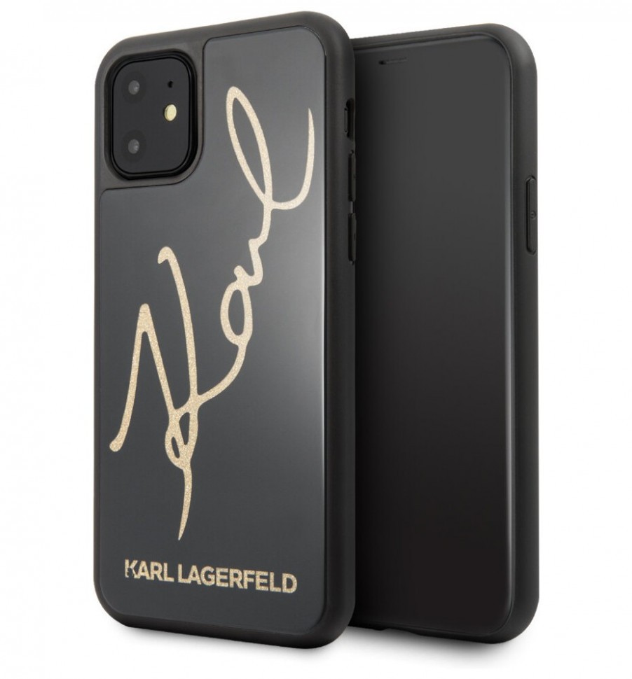 фото Чехол cg mobile karl lagerfeld double layer karl signature glass iphone 11 черный