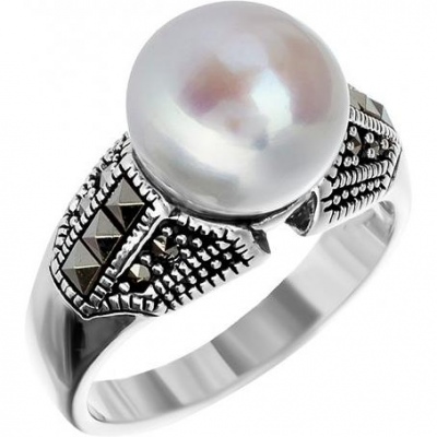 

Кольцо из серебра с жемчугом р. 20,5 Марказит HR1563-12790, HR1563-12790