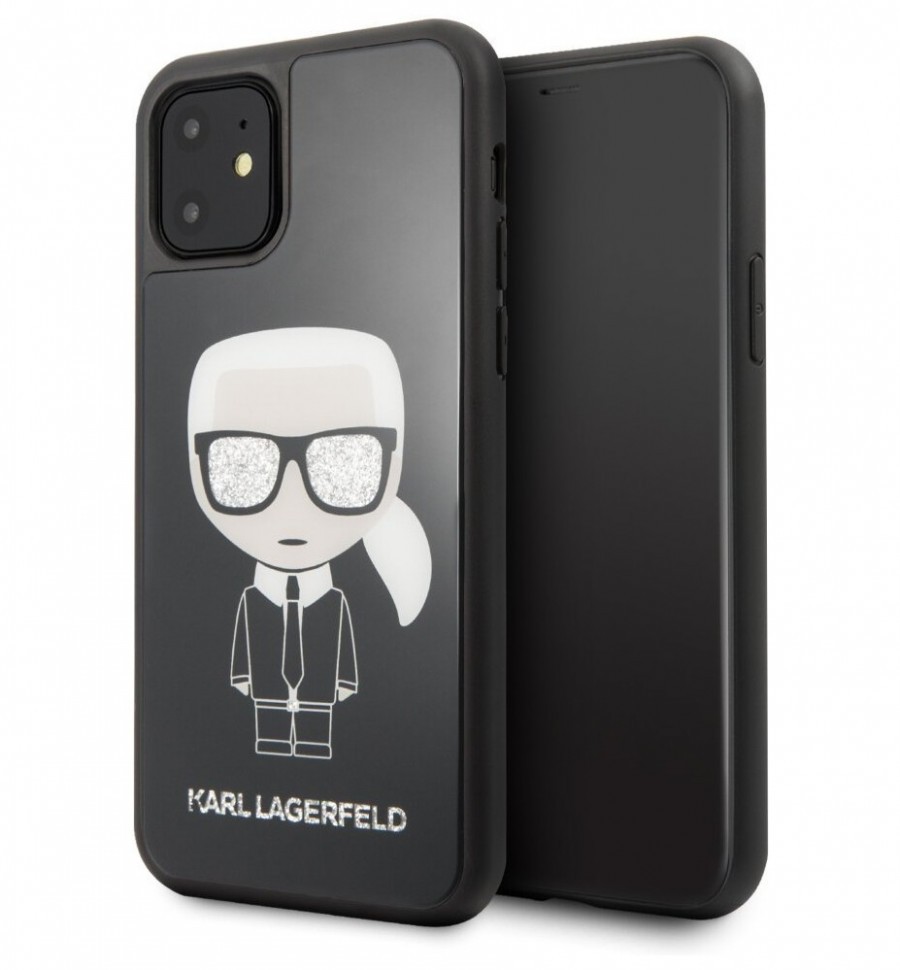 фото Чехол cg mobile karl lagerfeld double layer iconic karl glitter iphone 11 черный