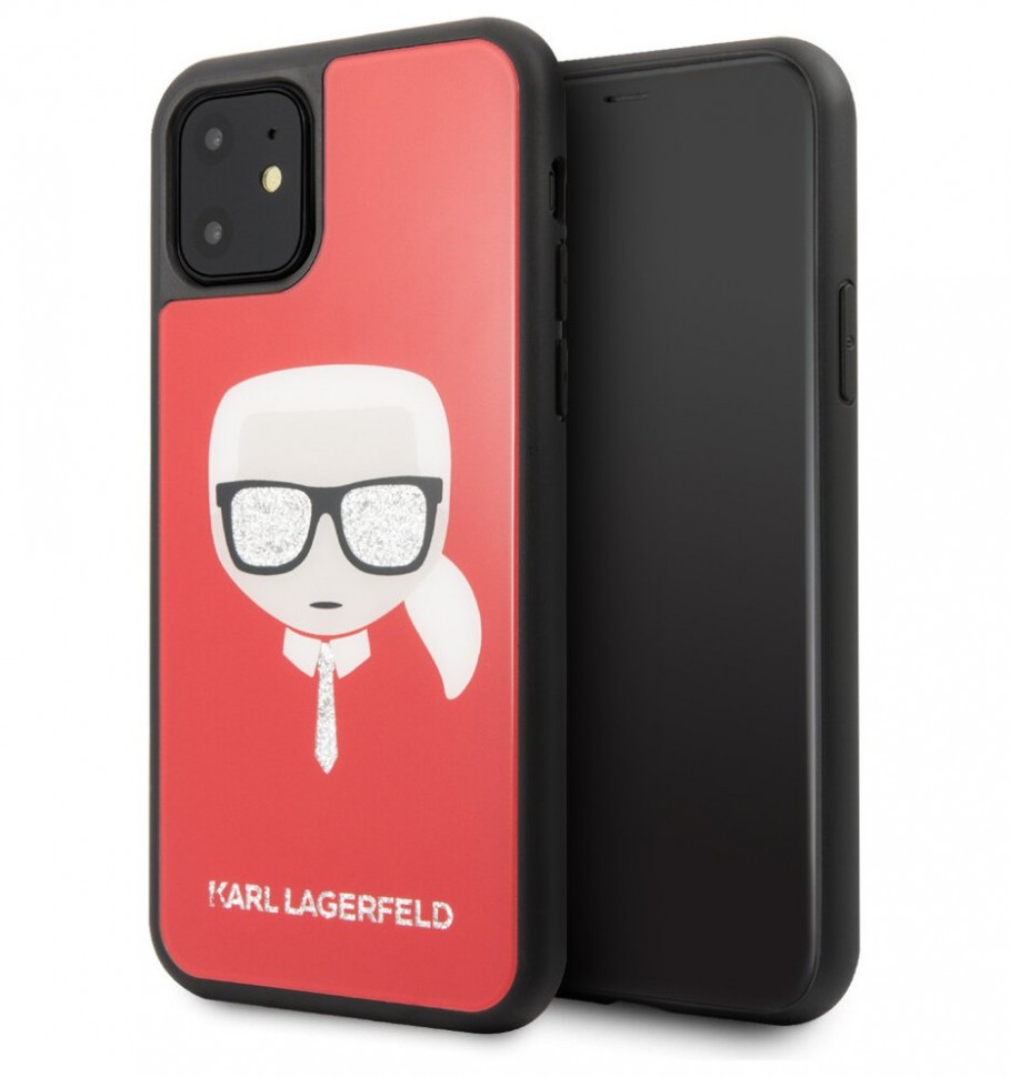 фото Чехол cg mobile karl lagerfeld double layer glass iphone 11 красный