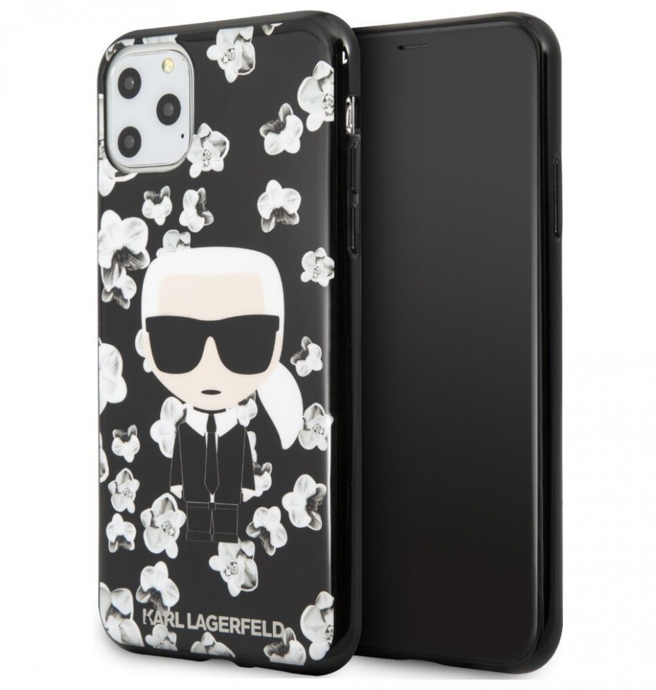 фото Чехол cg mobile karl lagerfeld collection flower iphone 11 pro max черный