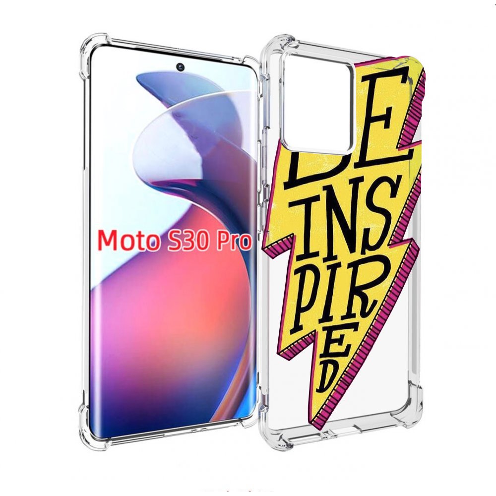 

Чехол MyPads надпись в желтой молнии для Motorola Moto S30 Pro, Прозрачный, Tocco
