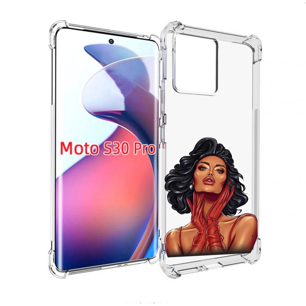 

Чехол MyPads мулатка-в-перчатках женский для Motorola Moto S30 Pro, Прозрачный, Tocco