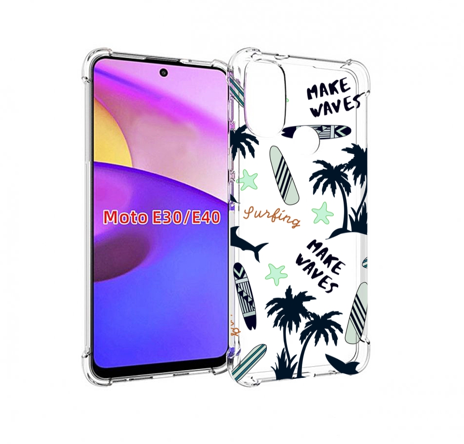 

Чехол бампер MyPads пляжная-тематика для Motorola Moto E30., Прозрачный, Tocco
