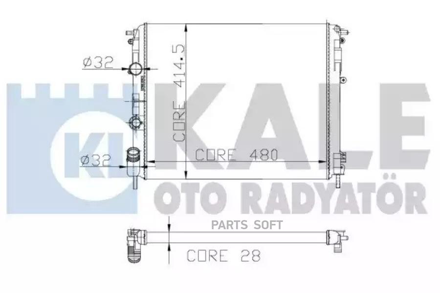 

Радиатор охлаждения двигателя Renault Clio II/Kangoo/Kangoo Express 97>05 KALE 205700