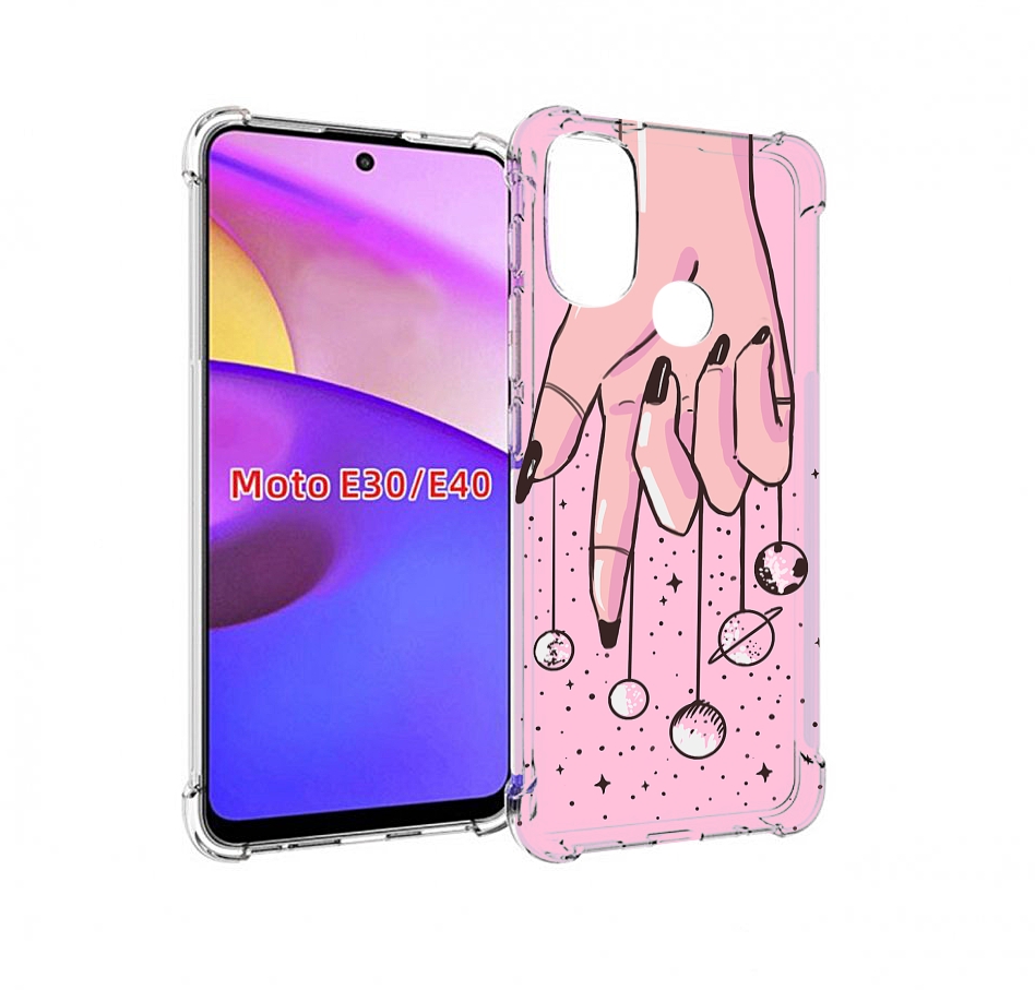 

Чехол бампер MyPads планеты-на-пальцах для Motorola Moto E30., Прозрачный, Tocco