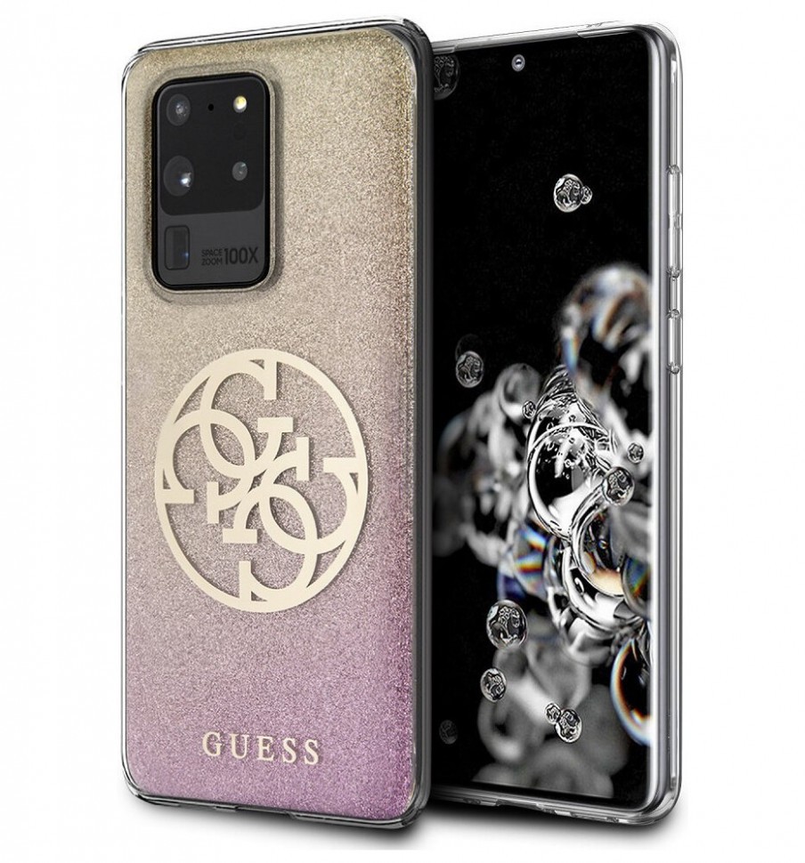 фото Чехол cg mobile guess 4g circle logo galaxy s20 ultra розово-золотой