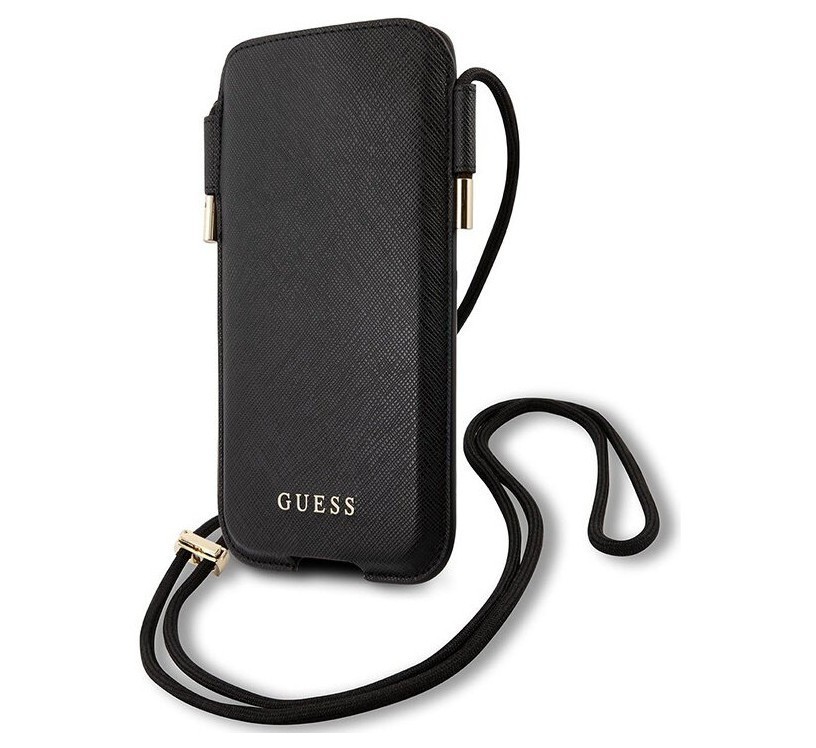 фото Чехол-сумка cg mobile guess pouch saffiano 4g iphone 12/12 pro черный