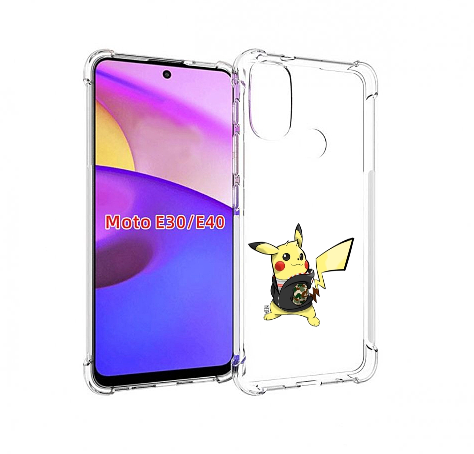 

Чехол бампер MyPads пикачу для Motorola Moto E30., Прозрачный, Tocco