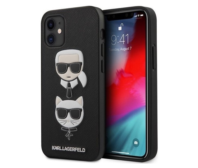 фото Чехол cg mobile karl lagerfeld saffiano karl and choupette iphone 12 mini черный