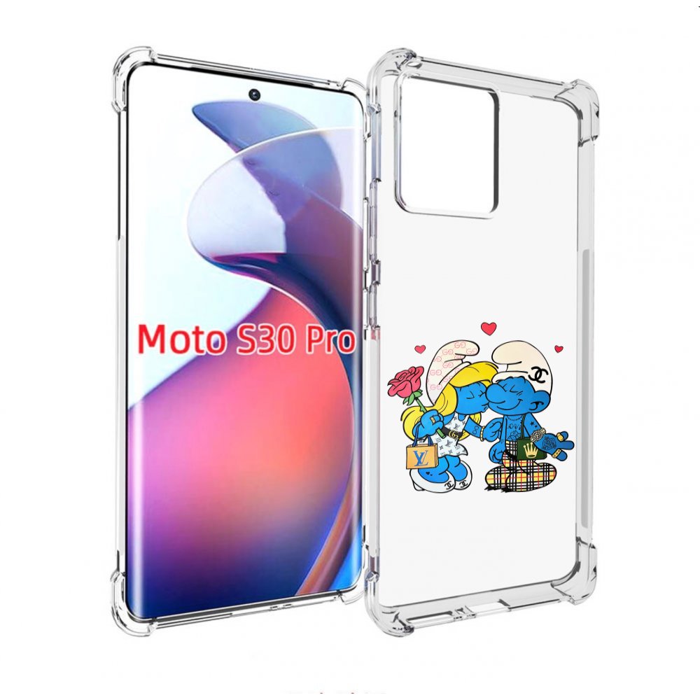 

Чехол MyPads модные-смурфики для Motorola Moto S30 Pro, Прозрачный, Tocco