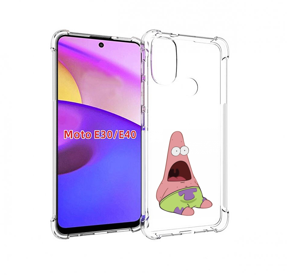 

Чехол бампер MyPads патрик-в-шоке детский для Motorola Moto E30., Прозрачный, Tocco