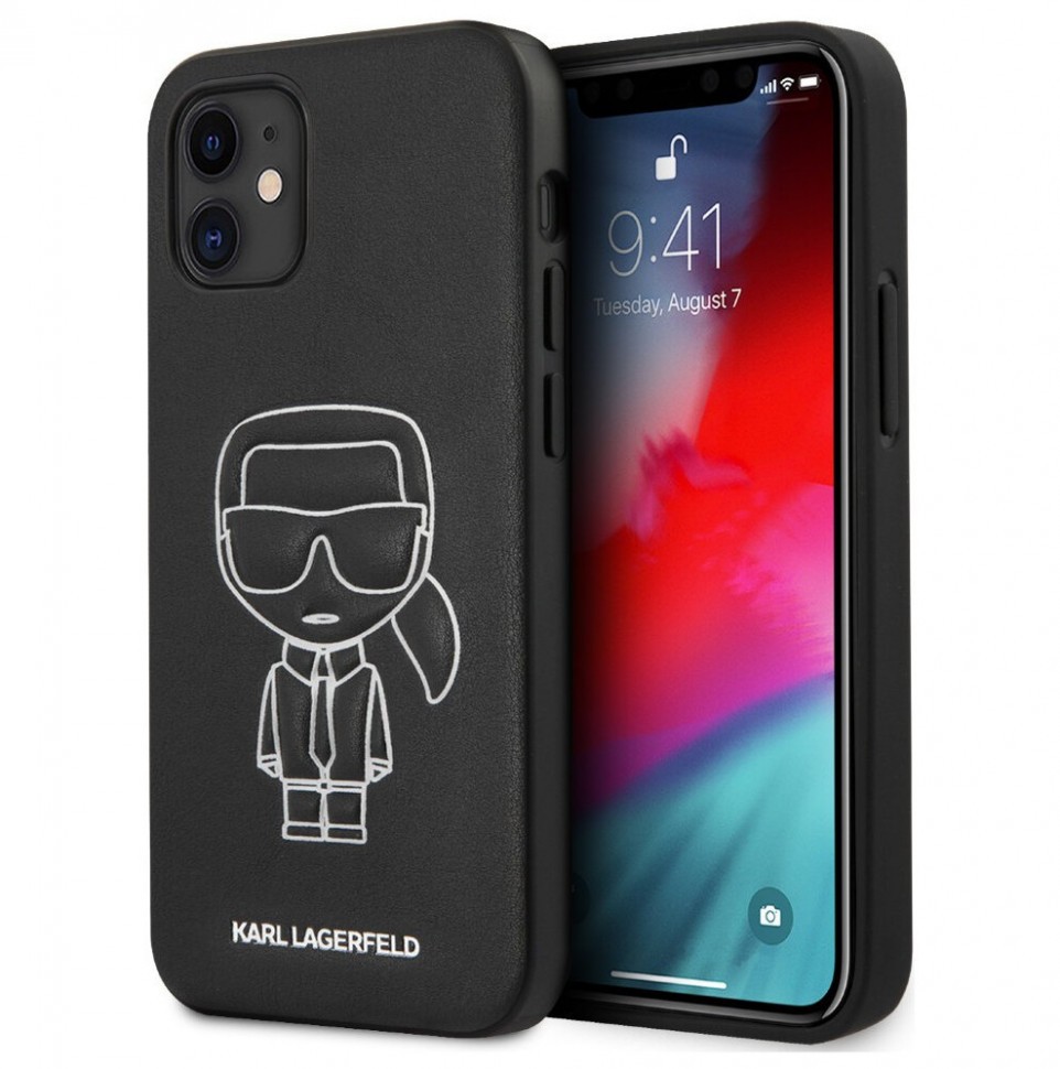 фото Чехол cg mobile karl lagerfeld ikonik iphone 12 mini черный/белый