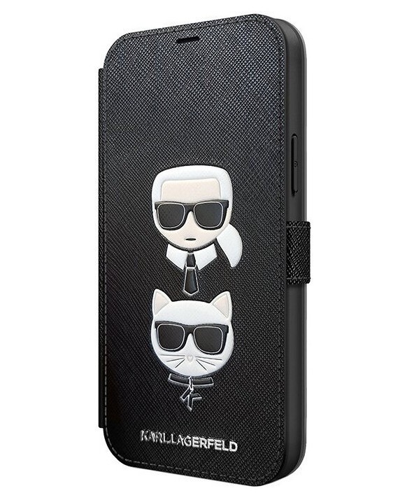 фото Чехол cg mobile karl lagerfeld karl and choupette booktype iphone 12 mini черный