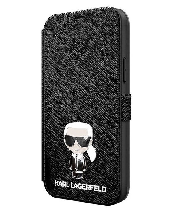 

Чехол CG Mobile Karl Lagerfeld Saffiano Ikonik Karl Booktype iPhone 12 mini Черный