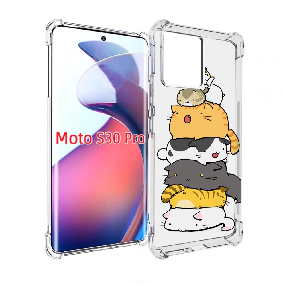 

Чехол MyPads много-маленьких-котиков для Motorola Moto S30 Pro, Прозрачный, Tocco