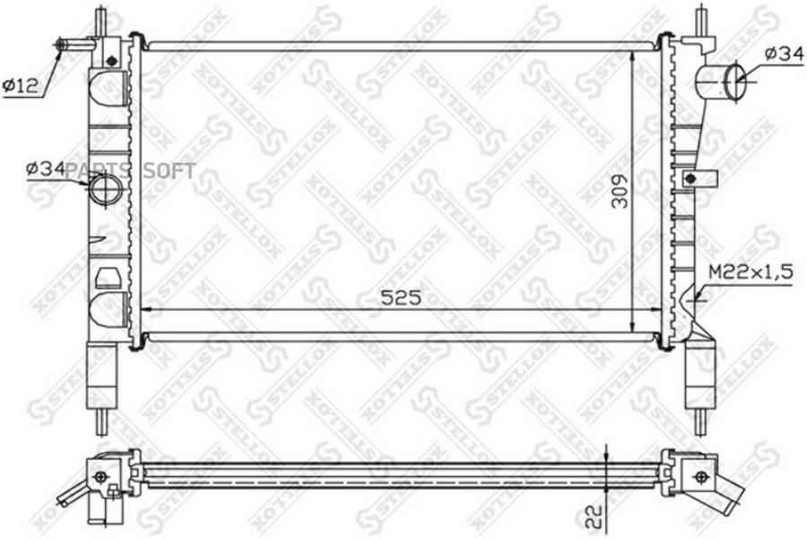 

STELLOX Радиатор охлаждения STELLOX 1025102sx