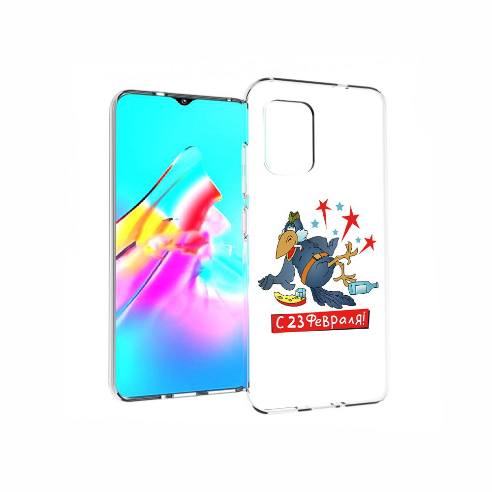 

Чехол MyPads Tocco для Asus Zenfone 8 23 февраля веселая птица, Прозрачный, Tocco