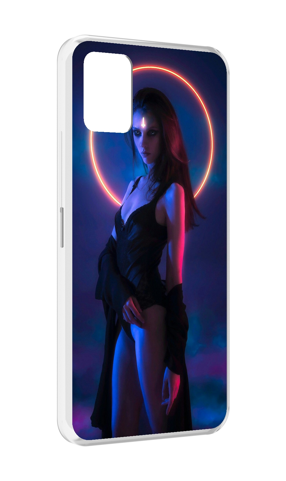 

Чехол MyPads девушка с неоновым кругом женский для Umidigi Power 5, Прозрачный, Tocco