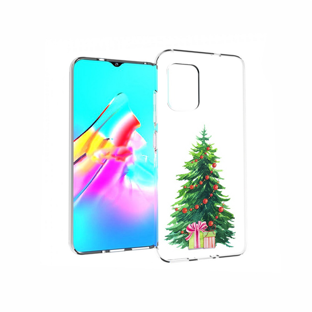 Чехол MyPads Tocco для Asus Zenfone 8 Елка новогодняя с подарками акварель